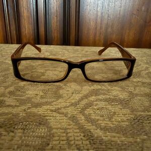 Women's Reality Square Frame Brown & Amber Reading Glasses +3.75 Strength